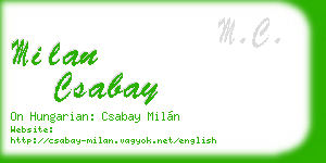 milan csabay business card