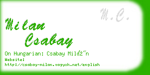 milan csabay business card